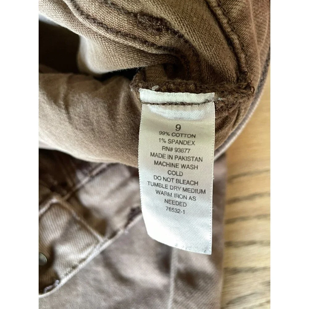 Arizona Jean Co High Rise Skater Jean Juniors 9 Brown Denim Wide Leg